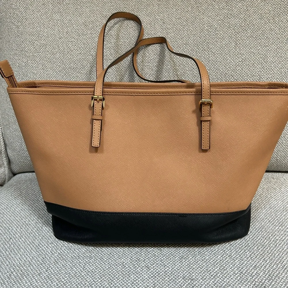 MICHAEL KORS 2TONE JET SET SHOULDER TOTE HANDBAG - Picture 2 of 9